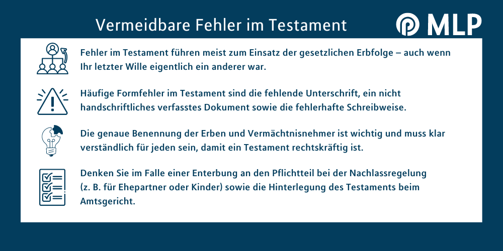 Schaubild Fehler im Testament